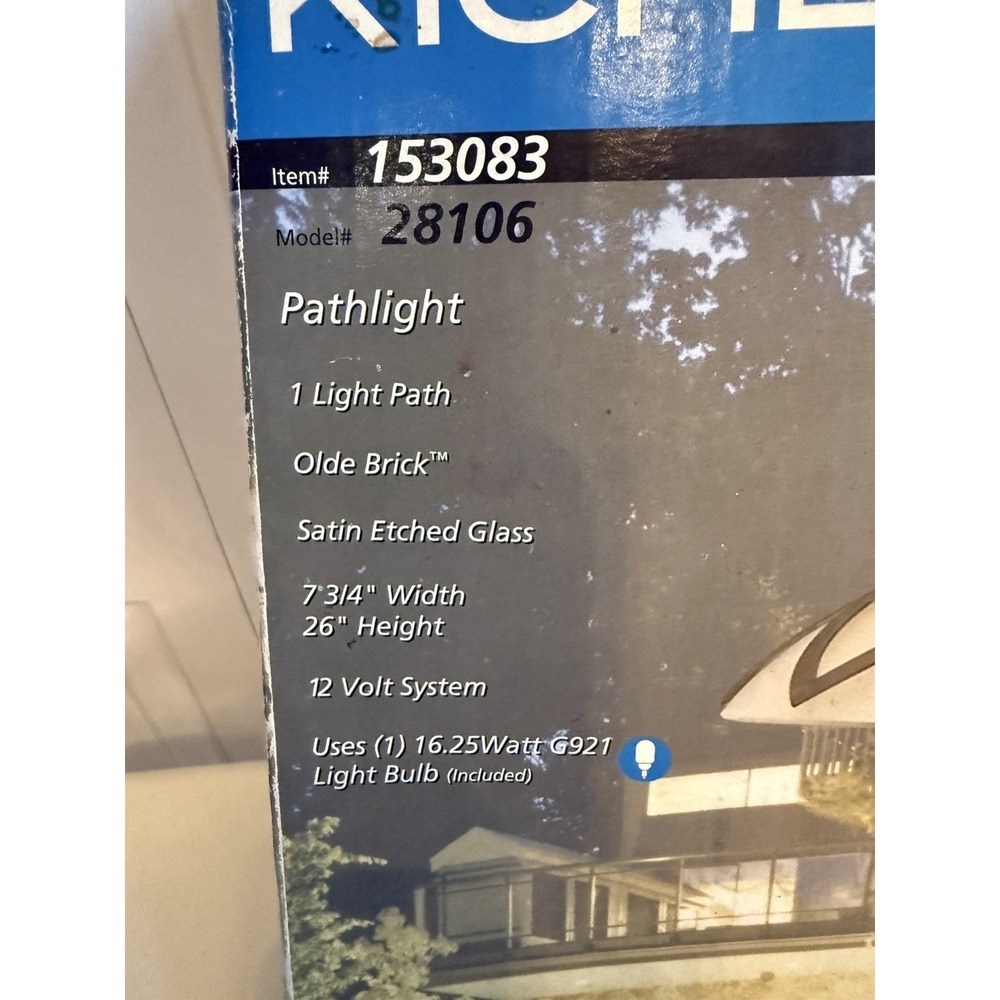 Kichler Pathlight #153083 Model #28106 Satin Etched Glass Landscape Lighting New